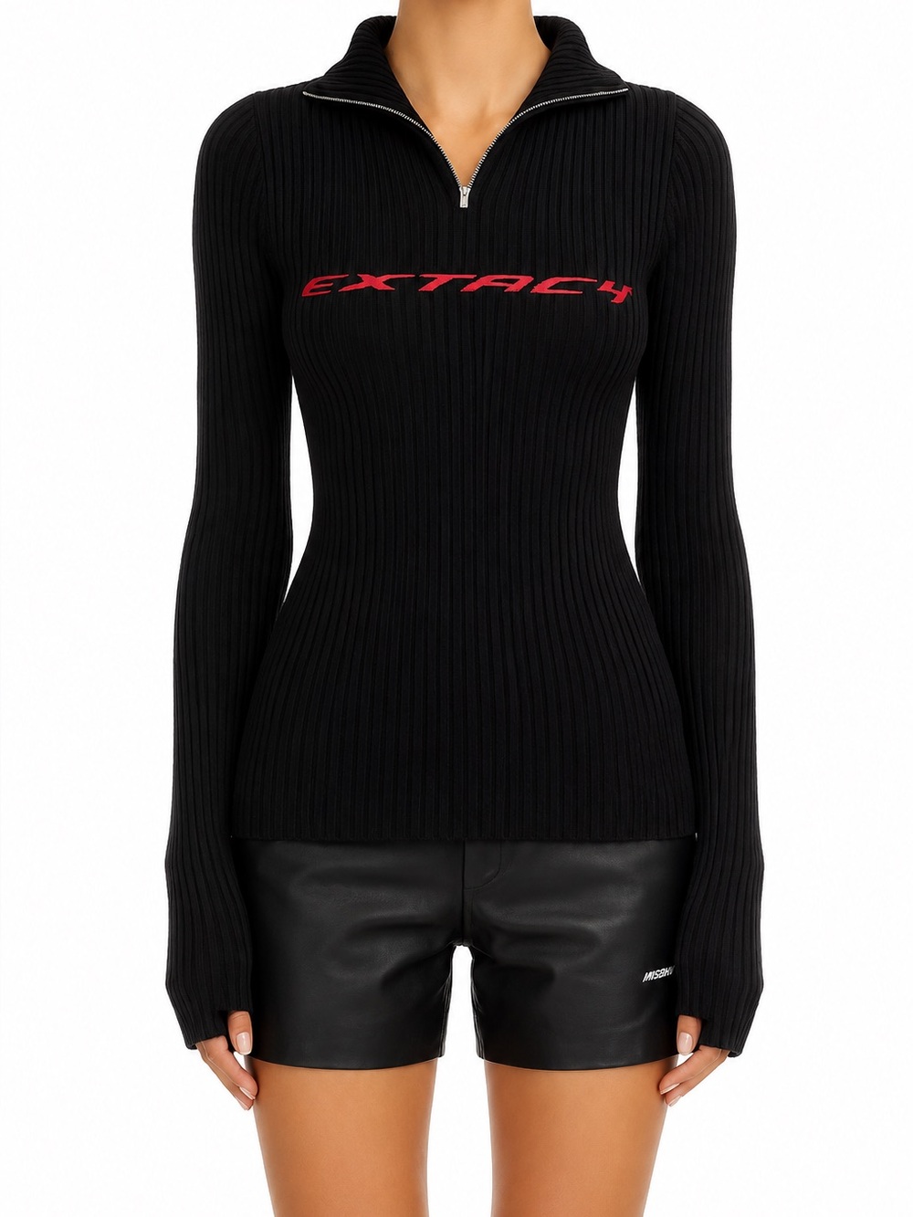 MISBHV “Extacy” Black Ribbed Turtleneck Sweater
